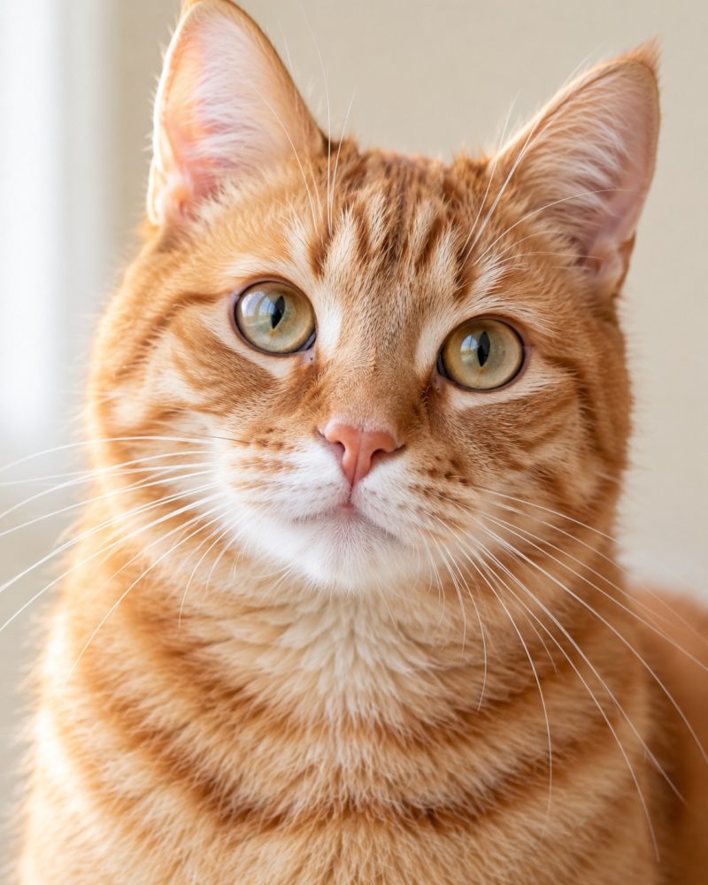 Original source photo for Orange tabby cat word art portrait