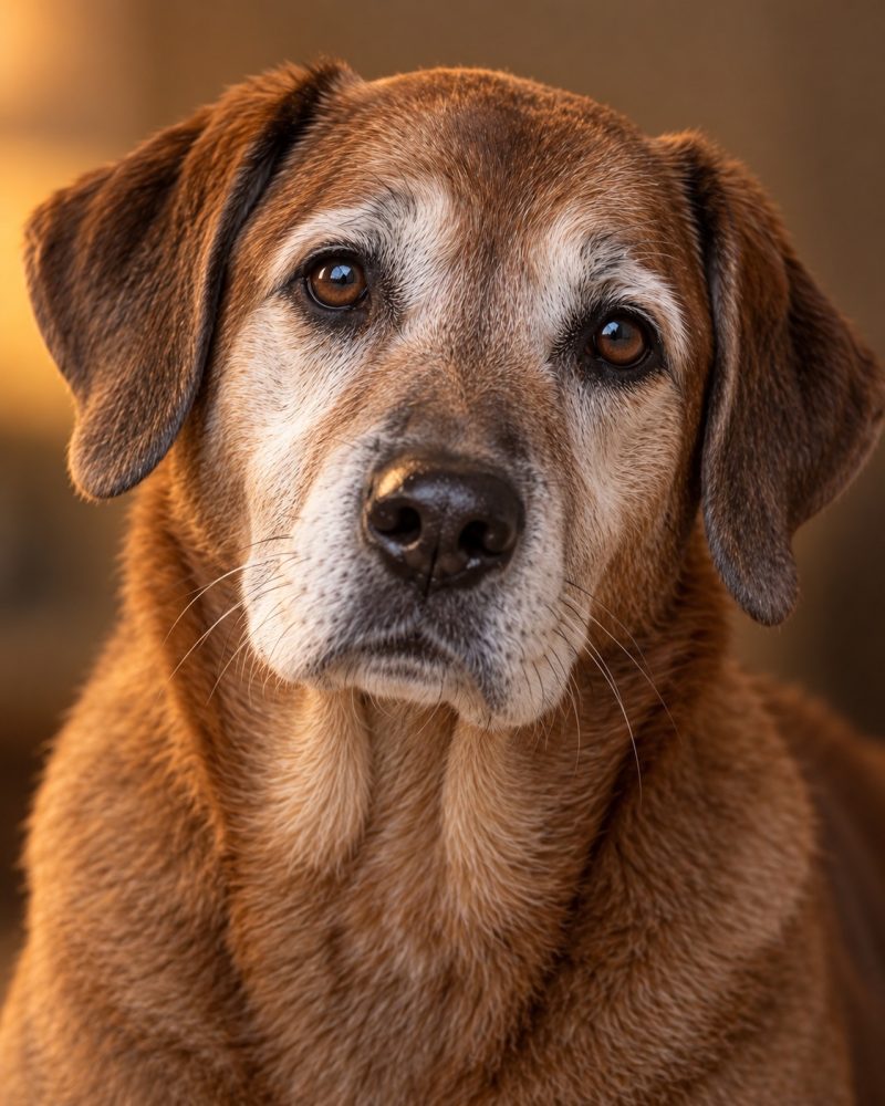 Original source photo for Senior dog memorial word art portrait