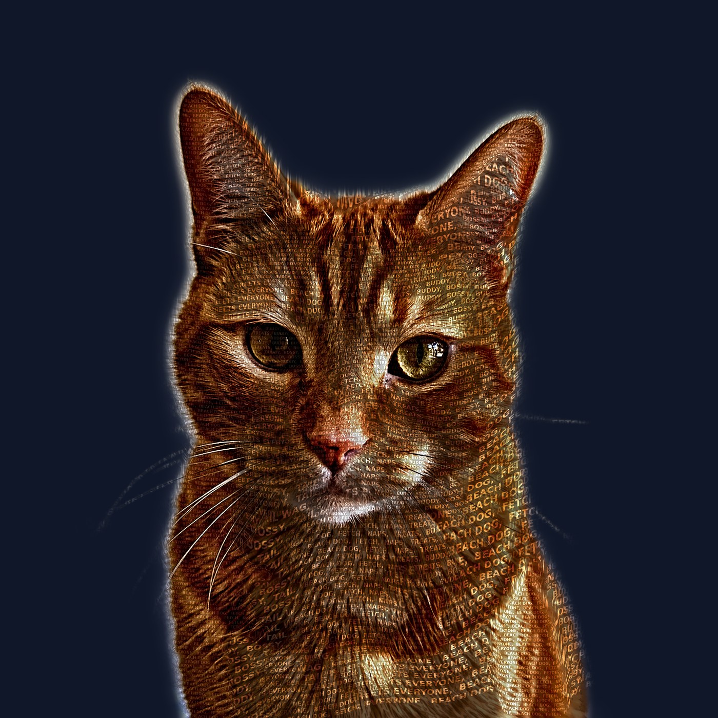 Golden dog word-portrait